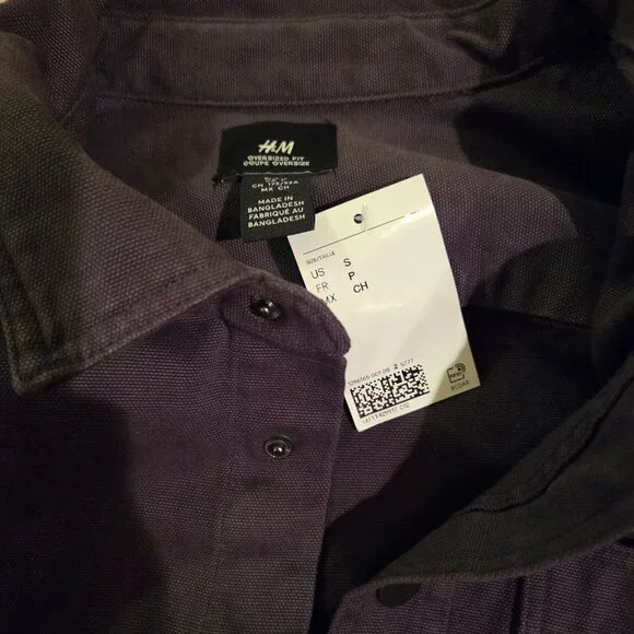 NWT H&M Men's Workwear Canvas Overshirt - Picture 2 of 4